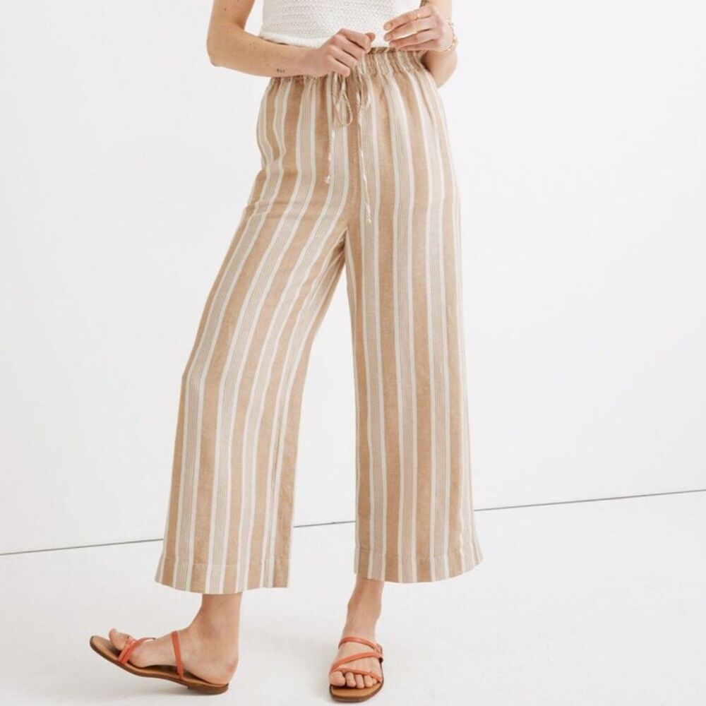 Madewell Smocked Houston Pull On Crop Pants, Medium (D2)
